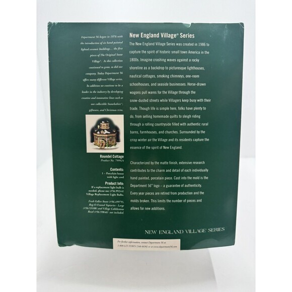 Department 56 Roundel Cottage New England Village # 799924 Open Box - Picture 9 of 11